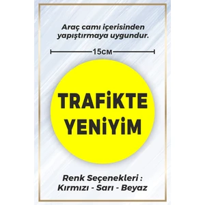Sb Store Trafikte Yeniyim Sticker Etiket 15CM - Sarı Renk - (araç camı içerisinde yapıştırılır)