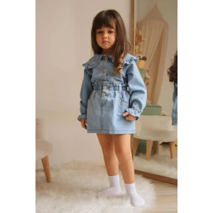 Sacro Kids Kot Etek - Kot Gömlek 2 Li Kız Çocuk Takım