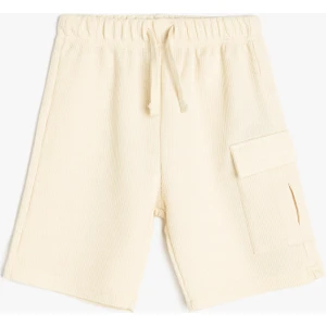 Beli Lastikli Kapaklı Cep Detaylı Ribanalı Basic Şort