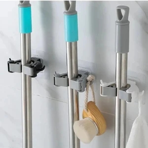 Blue Special 3 Adet Çok Amaçlı Paspas ,süpürge, Fırça ve Mob Askısı Sap Tutucu Mutfak ve Banyo Askısı Set