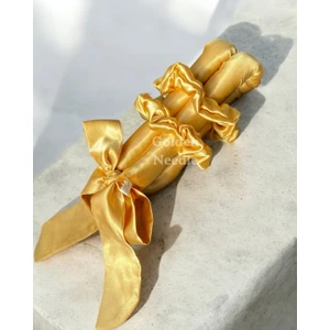 Golden Needle Saten Isısız Saç Şekillendirici Saç Sosisi 4'lü Mor- Fiyonklu