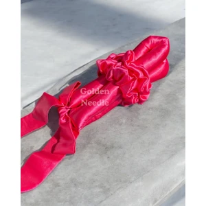 Golden Needle Saten Isısız Saç Şekillendirici Saç Sosisi 4'lü Mor- Fiyonklu