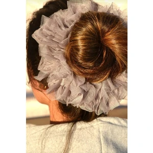 My Vintage Yeni. Kaymaz Terleme Yapmaz Tesettür Şal Eşarp Içi Tüllü Lastikli Topuz Tokası gri Renk