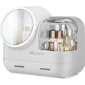 S50 LED Fan Makyaj Organizer Seti Beyaz Şık Tasarım ve Pratik Kullanım İçin