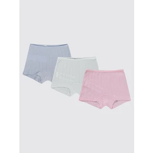 Civil Girls Kız Çocuk 3'lü Boxer Set 2-10 Yaş Beyaz