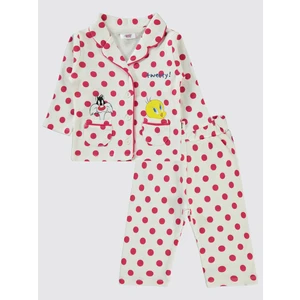 Kız Bebek Pijama Takımı 6-18 Ay Ekru