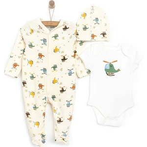 Hellobaby Erkek Tulum-Body-Şapka Erkek Bebek