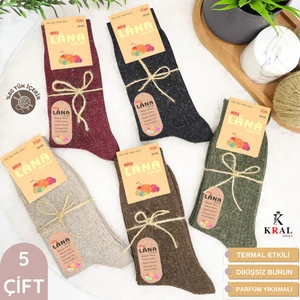Kral Socks Kadın Kışlık Lambswool Kadınlar Için Termal Etkili Dikişsiz Yün Çorap