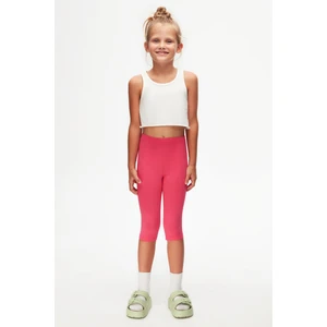 Fuşya Basic Kız Çocuk Diz Altı Tayt Kapri