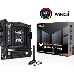 Tuf Gamıng B850M-PLUS Wıfı Amd B850 Am5 Ddr5 8000 Dp HDMI 3x M2 Usb3.2 Gen 2x2 Wifi 6e + Bt Aura Rgb 2.5gbit Lan Matx