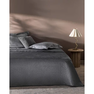 Boulogne Çift Kişilik Kadife Yatak Örtüsü - Antrasit