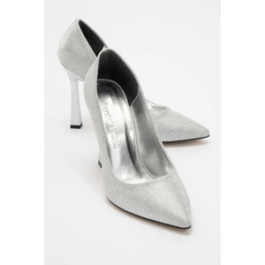Kadın Stiletto Ayakkabı Gümüş Noltalı Sim