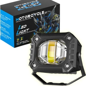 Motosiklet Scooter LED Sis Farı Set Delici Işık Beyaz Sarı Metal kasa 2 adet