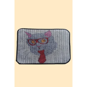 Kedi Tuvaleti Önü Elekli Kedi Kumu Paspası -Kravatlı -(60 x45 cm)
