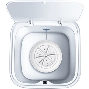 Ultrasonik Turbo 10L Otomatik Elektrikli Silindir Mini Çamaşır Makinesi Taşınabilir Hızlı Temiz Yıkama Aracı (Macaron Beyaz) (Yurt Dışından)