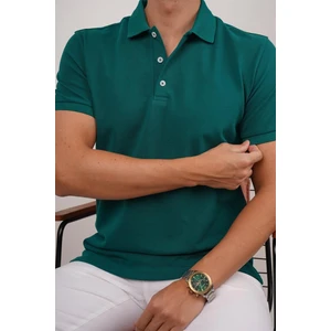 Yeşil Yaka Desenli Erkek Polo Yaka Tişört