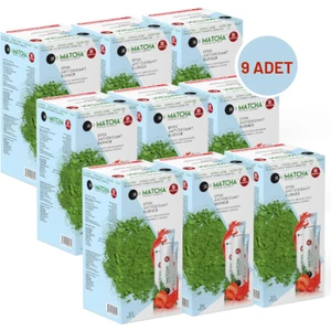 Bilge İlaç Matcha Premium Japon Çilek Aromalı Detox Bitki Çayı 9 Kutu – Antioksidan Zengin, Soğuk İçimlik Sağlıklı Çay