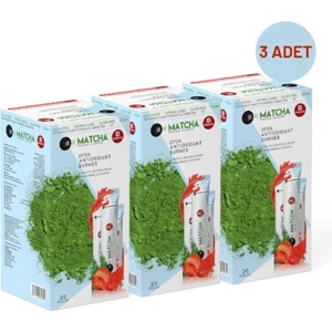 Bilge İlaç Matcha Premium Japanese Çilek Aromalı Detox Burner Form Matcha Çayı 3 Kutu