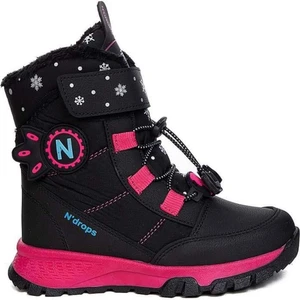 Suya Soğuğa Aşınmaya Dayanıklı, Kürklü, Ortopedik Taban Cırtlı Kar Botu -Siyah Fuşya