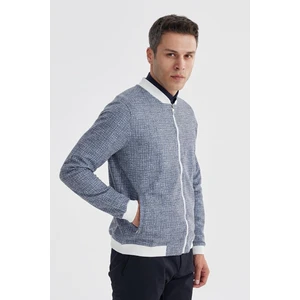 Lacivert Slim Fit Pamuklu Kolej Mevsimlik Mont