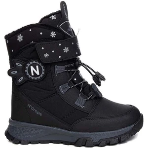 Suya Soğuğa Aşınmaya Dayanıklı, Kürklü, Ortopedik Taban Cırtlı Kar Botu -Siyah Füme