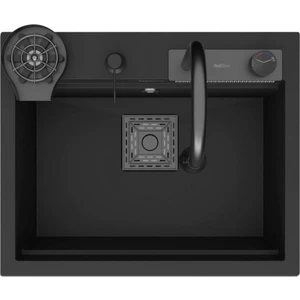 Real Stone Angel Granit Akıllı Eviye Seti Siyah 60X49 cm