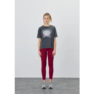 Kadın Antrasit Renk Niagara Falls Baskılı T-Shirt