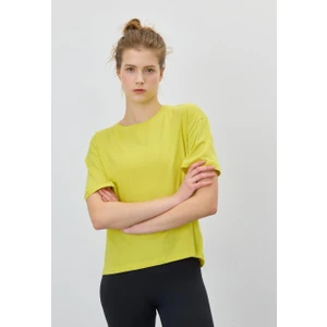 Kadın Lime Renk Basic Kısa Kollu T-Shirt