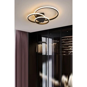 Sole Modern Tasarım Siyah Renk Salon - Mutfak - Hol Beyaz LED 3 Lü Avize