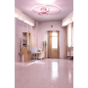 Sole Modern Tasarım Pembe Renk Salon - Çocuk Odası - Hol Beyaz LED 3 Lü Avize