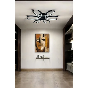 Levora Modern Tasarım - Salon - Mutfak - Yatak Odası Siyah Renk Beyaz Işıklı LED Avize