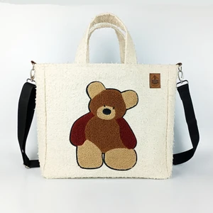 Tasarım Tufting Punch Ayıcıklı Büyük Boy Tote Çanta