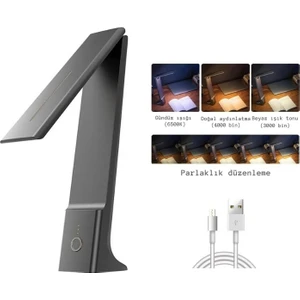 Şarjlı Dokunmatik Led'li Okuma ve Çalışma Masa Lambası - Ayarlanabilir Işık Seviyesi ve Modern Tasarım