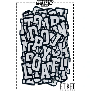 72 Adet Ütü ile Yapışan Dokuma Arma Harfler Patch Yama Modeli