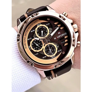 Deri Kordon Iç Fonksiyonları Aktif 3 Atm Suya Dayanıklı Erkek Kol Saati E.NVF.K.9110