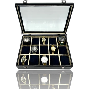 Dijital Çarşı Diji 15'li Saat Kutusu Saat Çantası Siyah