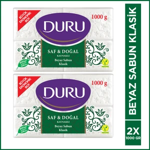 Sabun Klasik Saf ve Doğal 1000 gr Beyaz Banyo Sabunu x 2 Paket