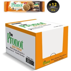 Pronot Fındıklı Bitter Çikolatalı Kurabiye 85 gr x 12 Adet