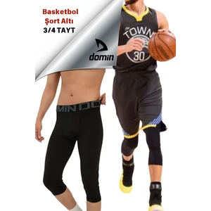 Basketbol Siyah Cepli Taytı-Basketbol Siyah Cepli 3/4 Siyah Tayt