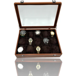 Dijital Çarşı Diji 15'li Saat Kutusu Saat Çantası Taba