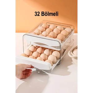32 Bölmeli Plastik Yumurtalık Buzdolabı Düzenleyici Yumurta Saklama Çekmecesi