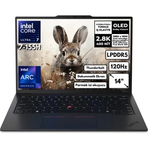 Thinkpad X1 Carbon G12 Ultra 7-155H 32-Gbddr5 1 Tbssd 14" OLED Touch Windows 11 Pro 21KC00B7TX