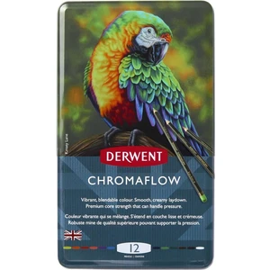 Chromaflow Profesyonel Kuruboya Kalem Seti 12 Renk Metal Kutu ile Yüksek Pigment