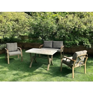 Tu Tienda Nergiz Kapiçino 2 1 1 Masa Bahçe Balkon Mobilyası,kayrak Gri