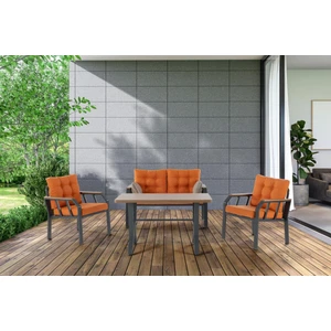 Tu Tienda Nergiz Kapiçino 2 1 1 Masa Bahçe Balkon Mobilyası,kayrak Gri