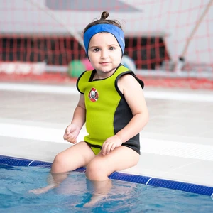 Swimwarm Üşütmeyen Bebek Mayosu Neon Sarı - Siyah