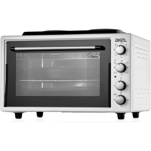 Lambalı, Termostatlı, Saatli, Çift Tepsili, Çift Ocaklı 50 Litre Midi Fırın Af952 – Beyaz