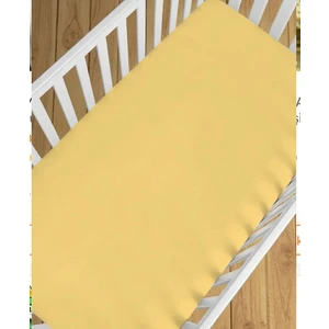 %100 Natürel Cotton 100X150 cm Lastiksiz  Sarı Bebe Çarşafı Bed Sheet For Baby