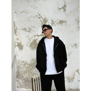 Erkek Tam Fermuarlı Kapşonlu Kanguru Cep Hırka