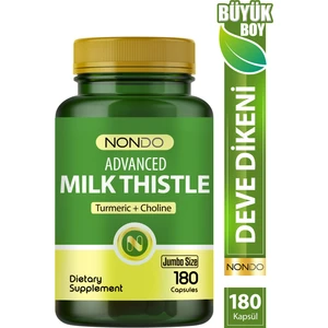 Milk Thistle 180 Kapsül Jumbo Size ( Deve Dikeni, Enginar, Slibin, Kolin, Zerdeçal, Magnezyum)